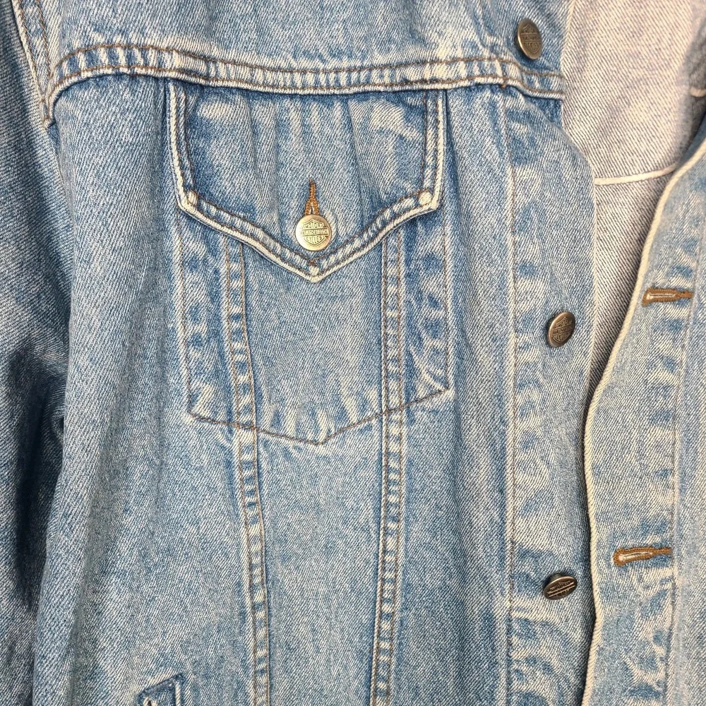 Harley Davidson Vintage 95th Anniversary Denim Trucker  Jacket Men's Size XXXL‎